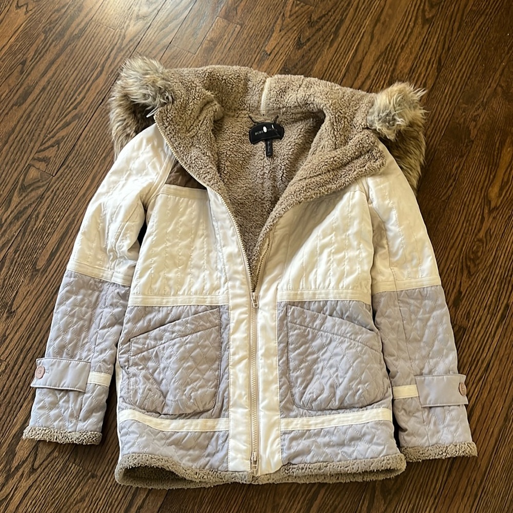 Bcbgmaxazria lined hooded jacket. Very good condition